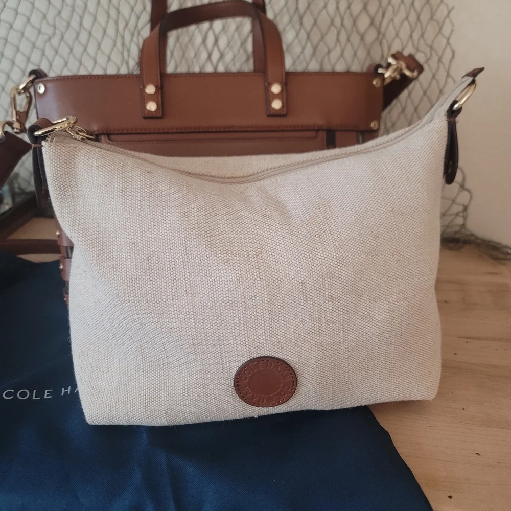 Cole Haan Brown Woven Leather Bag - STUNNING - Picture 14 of 16